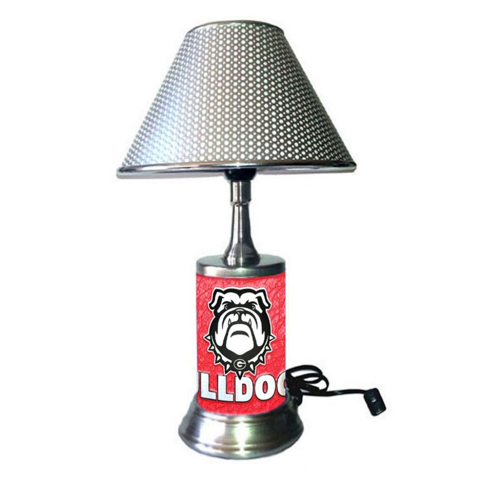 Georgia Bulldogs lamp with chrome finish shade, NCAA
